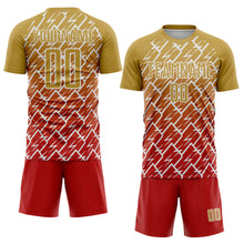 Charger l'image dans la galerie, Custom Old Gold Red-White Lightning Sports Sublimation Soccer Uniform Jersey