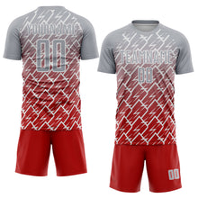 Charger l'image dans la galerie, Custom Gray Red-White Lightning Sports Sublimation Soccer Uniform Jersey