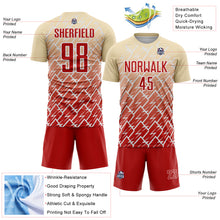 Load image into Gallery viewer, Custom Cream Red-White Lightning Sports Sublimation Soccer Uniform Jersey