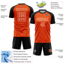 Загрузить изображение в средство просмотра галереи, Custom Orange Black-White Wavy Lines Sports Sublimation Soccer Uniform Jersey