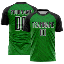 Загрузить изображение в средство просмотра галереи, Custom Grass Green Black-White Wavy Lines Sports Sublimation Soccer Uniform Jersey