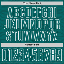 Загрузить изображение в средство просмотра галереи, Custom Teal Navy-White Wavy Lines Sports Sublimation Soccer Uniform Jersey