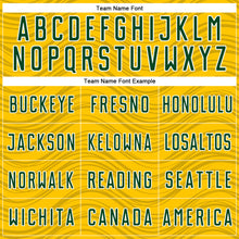 Загрузить изображение в средство просмотра галереи, Custom Yellow Green-White Wavy Lines Sports Sublimation Soccer Uniform Jersey