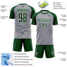 Загрузить изображение в средство просмотра галереи, Custom Gray Green-White Wavy Lines Sports Sublimation Soccer Uniform Jersey