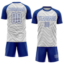 Загрузить изображение в средство просмотра галереи, Custom White Royal Wavy Lines Sports Sublimation Soccer Uniform Jersey