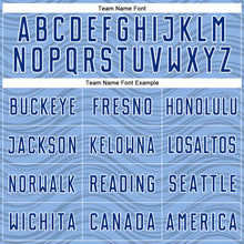 Загрузить изображение в средство просмотра галереи, Custom Light Blue Royal-White Wavy Lines Sports Sublimation Soccer Uniform Jersey