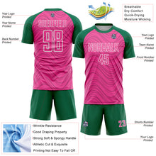 Загрузить изображение в средство просмотра галереи, Custom Pink Kelly Green-White Wavy Lines Sports Sublimation Soccer Uniform Jersey