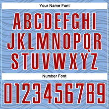 Laden Sie das Bild in den Galerie-Viewer, Custom Light Blue Red-White Wavy Lines Sports Sublimation Soccer Uniform Jersey