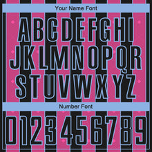 Load image into Gallery viewer, Custom Black Pink-Light Blue Pinstripe Line Sports Sublimation Soccer Uniform Jersey