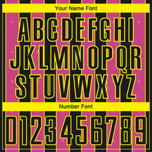 Load image into Gallery viewer, Custom Black Pink-Light Yellow Pinstripe Line Sports Sublimation Soccer Uniform Jersey