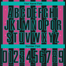 Load image into Gallery viewer, Custom Black Pink-Aqua Pinstripe Line Sports Sublimation Soccer Uniform Jersey