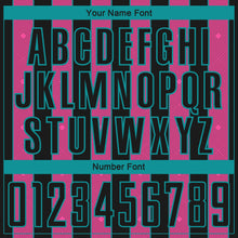 Load image into Gallery viewer, Custom Black Pink-Teal Pinstripe Line Sports Sublimation Soccer Uniform Jersey