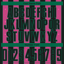 Load image into Gallery viewer, Custom Black Pink-Kelly Green Pinstripe Line Sports Sublimation Soccer Uniform Jersey