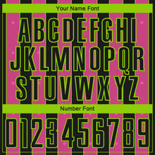 Load image into Gallery viewer, Custom Black Pink-Neon Green Pinstripe Line Sports Sublimation Soccer Uniform Jersey