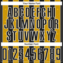 Load image into Gallery viewer, Custom Black Gold-White Pinstripe Line Sports Sublimation Soccer Uniform Jersey