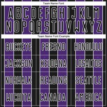 Load image into Gallery viewer, Custom Black Purple-White Pinstripe Line Sports Sublimation Soccer Uniform Jersey