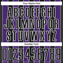 Load image into Gallery viewer, Custom Black Purple-White Pinstripe Line Sports Sublimation Soccer Uniform Jersey