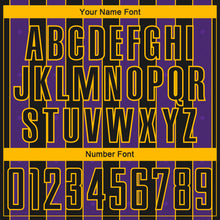 Load image into Gallery viewer, Custom Black Purple-Gold Pinstripe Line Sports Sublimation Soccer Uniform Jersey