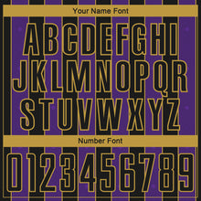 Load image into Gallery viewer, Custom Black Purple-Old Gold Pinstripe Line Sports Sublimation Soccer Uniform Jersey