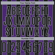 Load image into Gallery viewer, Custom Black Purple-Gray Pinstripe Line Sports Sublimation Soccer Uniform Jersey