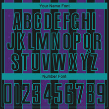 Load image into Gallery viewer, Custom Black Purple-Teal Pinstripe Line Sports Sublimation Soccer Uniform Jersey