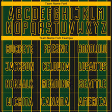 Load image into Gallery viewer, Custom Black Green-Gold Pinstripe Line Sports Sublimation Soccer Uniform Jersey