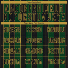 Load image into Gallery viewer, Custom Black Green-Old Gold Pinstripe Line Sports Sublimation Soccer Uniform Jersey