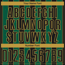 Load image into Gallery viewer, Custom Black Kelly Green-Old Gold Pinstripe Line Sports Sublimation Soccer Uniform Jersey