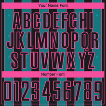 Load image into Gallery viewer, Custom Black Teal-Pink Pinstripe Line Sports Sublimation Soccer Uniform Jersey