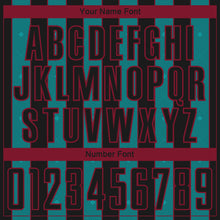 Load image into Gallery viewer, Custom Black Teal-Crimson Pinstripe Line Sports Sublimation Soccer Uniform Jersey