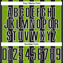 Load image into Gallery viewer, Custom Black Neon Green-White Pinstripe Line Sports Sublimation Soccer Uniform Jersey