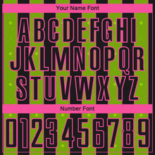 Load image into Gallery viewer, Custom Black Neon Green-Pink Pinstripe Line Sports Sublimation Soccer Uniform Jersey
