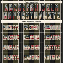 Load image into Gallery viewer, Custom Black Vintage USA Flag Olive-Cream Pinstripe Line Sports Sublimation Soccer Uniform Jersey