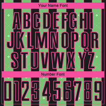 Laden Sie das Bild in den Galerie-Viewer, Custom Black Pea Green-Pink Pinstripe Line Sports Sublimation Soccer Uniform Jersey