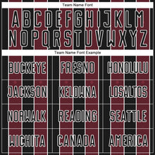 Laden Sie das Bild in den Galerie-Viewer, Custom Black Burgundy-White Pinstripe Line Sports Sublimation Soccer Uniform Jersey