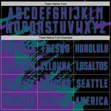 Загрузить изображение в средство просмотра галереи, Custom Black Purple-Teal Abstract Fragment Art Splash Sports Sublimation Soccer Uniform Jersey