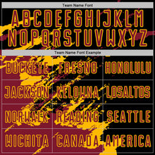 Charger l'image dans la galerie, Custom Black Crimson-Gold Abstract Fragment Art Splash Sports Sublimation Soccer Uniform Jersey