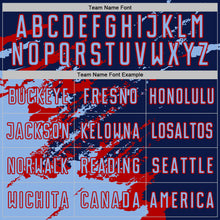 Загрузить изображение в средство просмотра галереи, Custom Navy Light Blue-Red Abstract Fragment Art Splash Sports Sublimation Soccer Uniform Jersey