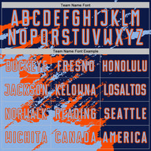 Загрузить изображение в средство просмотра галереи, Custom Navy Light Blue-Orange Abstract Fragment Art Splash Sports Sublimation Soccer Uniform Jersey