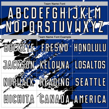 Загрузить изображение в средство просмотра галереи, Custom Royal White-Black Abstract Fragment Art Splash Sports Sublimation Soccer Uniform Jersey