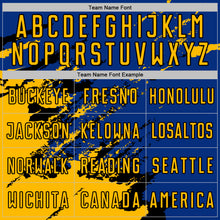 Загрузить изображение в средство просмотра галереи, Custom Royal Gold-Black Abstract Fragment Art Splash Sports Sublimation Soccer Uniform Jersey