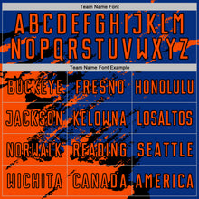 Загрузить изображение в средство просмотра галереи, Custom Royal Orange-Black Abstract Fragment Art Splash Sports Sublimation Soccer Uniform Jersey