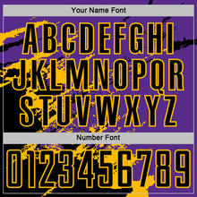 Загрузить изображение в средство просмотра галереи, Custom Purple Black-Gold Abstract Fragment Art Splash Sports Sublimation Soccer Uniform Jersey