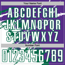 Загрузить изображение в средство просмотра галереи, Custom Purple White-Kelly Green Abstract Fragment Art Splash Sports Sublimation Soccer Uniform Jersey