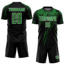 Load image into Gallery viewer, Custom Black Grass Green-White Splash Sports Sublimation Soccer Uniform Jersey