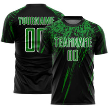 Load image into Gallery viewer, Custom Black Grass Green-White Splash Sports Sublimation Soccer Uniform Jersey