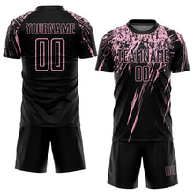 Charger l'image dans la galerie, Custom Black Light Pink Splash Sports Sublimation Soccer Uniform Jersey