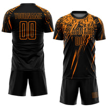 Charger l'image dans la galerie, Custom Black Bay Orange Splash Sports Sublimation Soccer Uniform Jersey