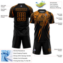 Charger l'image dans la galerie, Custom Black Bay Orange Splash Sports Sublimation Soccer Uniform Jersey