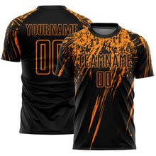 Charger l'image dans la galerie, Custom Black Bay Orange Splash Sports Sublimation Soccer Uniform Jersey
